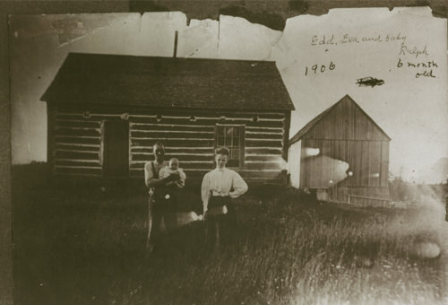 Famille Edwin Ellingwood, Evelyn May Bolton et bébé Ralph Hereford Hill (310, chemin des Côtes) 1906  